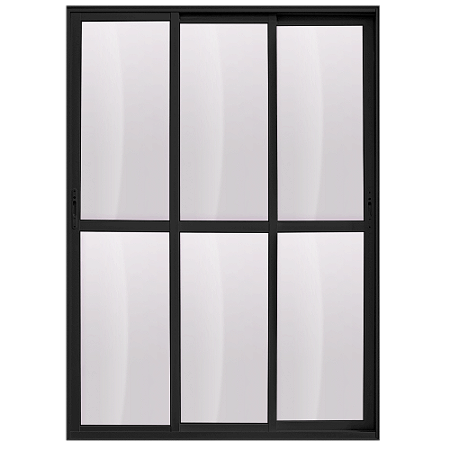 Porta de aluminio 03 folhas móveis maxx Preto - 210x180