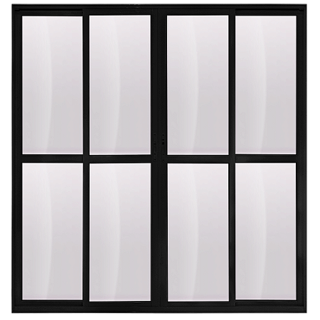 Porta de alumínio 04 Folhas Linha Maxx Preto - 210x160