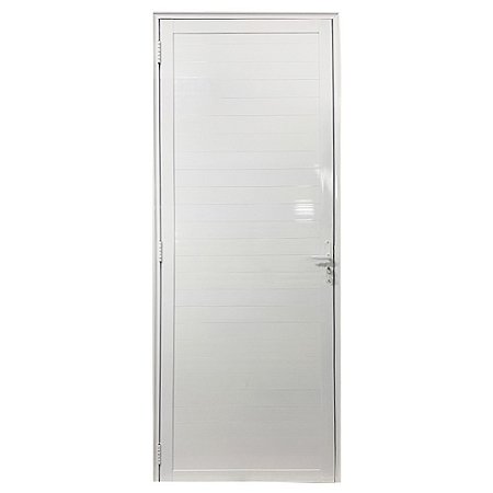 Porta De Alumínio Maxx Lambril Branco Esquerda - 210x85