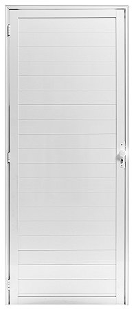 Porta De Alumínio Lambril c/fechadura branco Direita 210x100