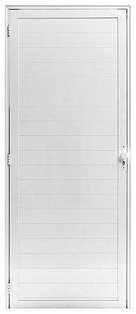 Porta De Alumínio Lambril c/fechadura branco Direita 210x90