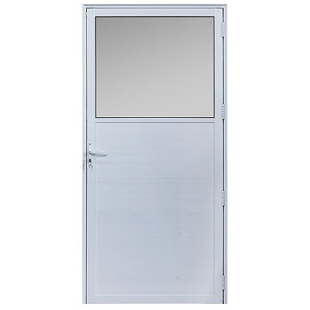 Porta de alumínio c/vidro fixo lambril maxx esquerda- 210x60