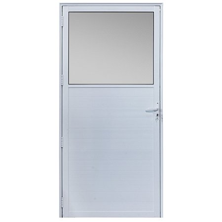 Porta de alumínio c/vidro fixo lambril maxx Direita - 210x80