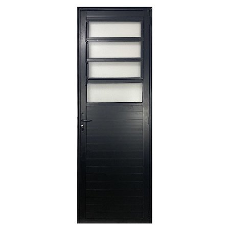 Porta de alumínio Lambril Basculante Preto Esquerda - 210x85