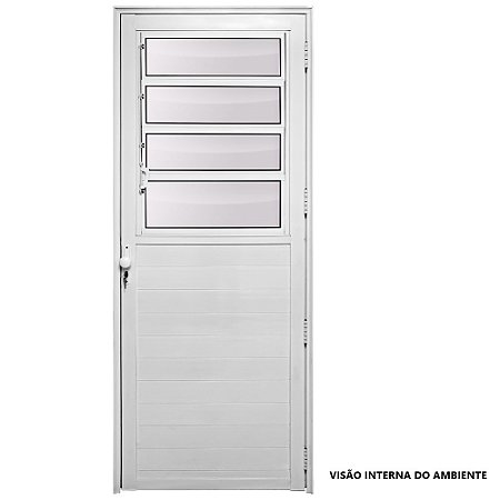Porta de alumínio basculante lambril max Branco "E" 210x80