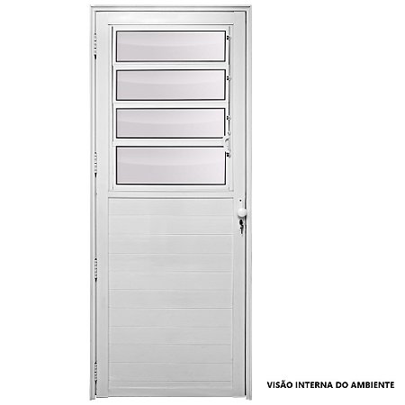 Porta de alumínio basculante lambril max Branco "D" 210x80
