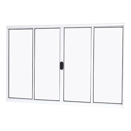 Janela de alumínio 04 folhas branca - 100x150