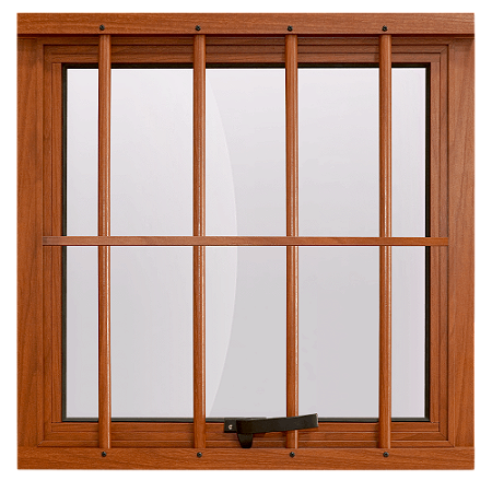 Janela Maxim ar alumínio Com Grade Maxx Madeiro - 80x60