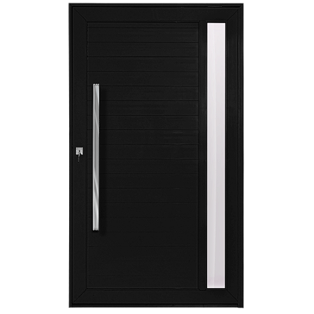 Porta pivotante com visor lambril maxx Preto Direita - 210x120