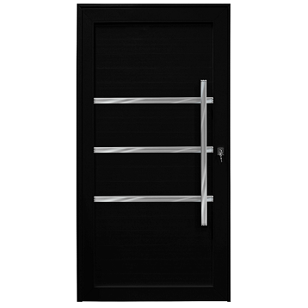 Porta pivotante com friso lambril Preto Esquerda - 230x100