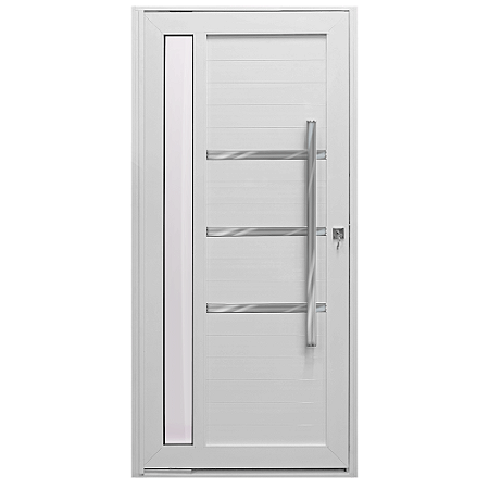 Porta pivotante Lambril com visor e Friso Branco Esquerda - 210x120