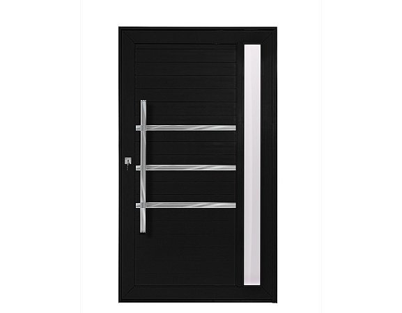 Porta pivotante c/visor e friso lambril Preto "D" 230x120