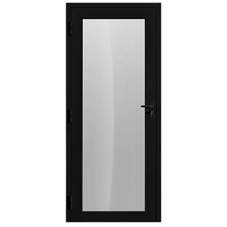 Porta de alumínio Gold Preta america lambril Esquerda - 210x120