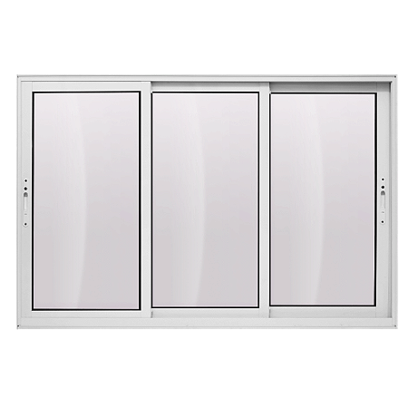 Janela de Alumínio Maxx 03 Folhas Móveis Branco - 100x150