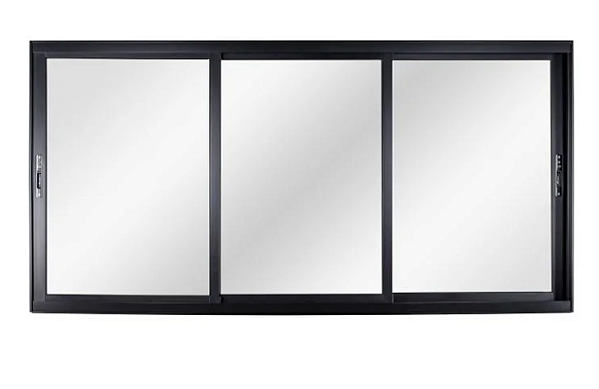Janela de Alumínio Maxx 03 Folhas Móveis Preto - 100x200
