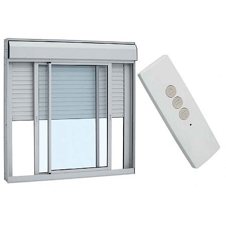 Janela Persiana Integrada Automática 220V Alumínio Branco - 120x150