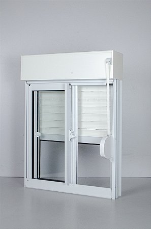 Janela com Persiana Integrada Mista Branco - 120x150