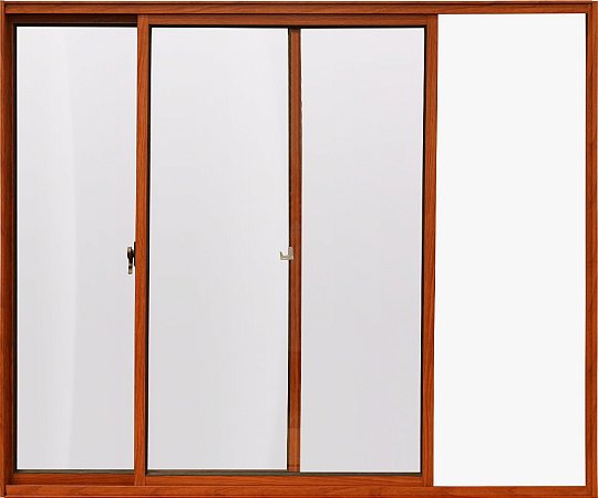 Janela de alumínio 02 folhas Classic Madeiro - 100x120