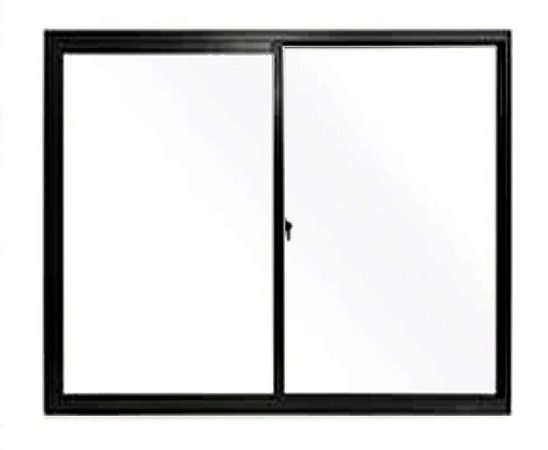 Janela de alumínio 02 folhas fit Preto - 80x120