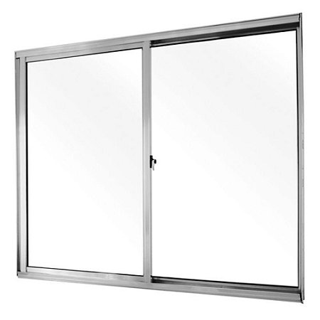 Janela de alumínio 02 folhas fit Brilhante - 100x100