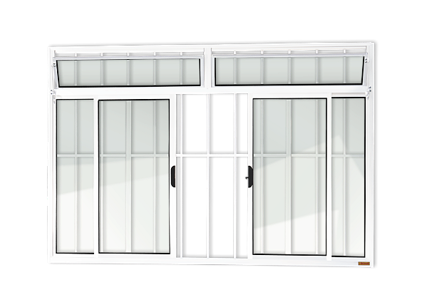 Janela Plus 4F.C/B,Gr.120 X 150 V.Liso Bco