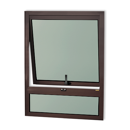 Maxim-Ar em Alumínio fixo com Vidro Boreal Marrom Corten - 80x60