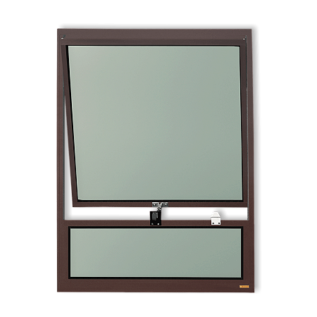 Maxim-Ar em Alumínio fixo com Vidro Boreal Marrom Corten - 80x60