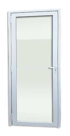 Porta de PVC Acústica com Vidro Temperado Direita - 216x70