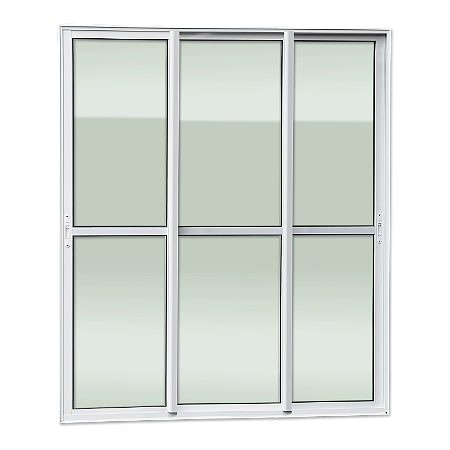 Porta De Correr 3 Folhas Moveis Elite Premium Branca - 210x240