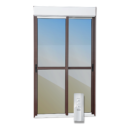 Porta Automatica Maxx com Persiana Integrada Marron Corten - 220X120