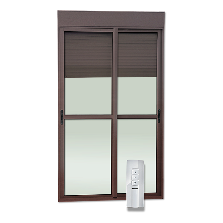 Porta Automatica Maxx com Persiana Integrada Marrom Corten - 220X150