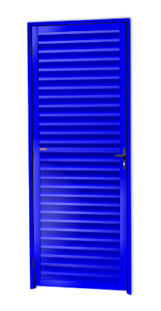 Porta de alumínio palheta Azul maxx Direita - 210x80
