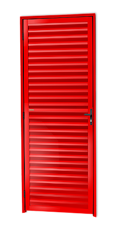 Porta de alumínio palheta Vermelha maxx Direita - 210x80