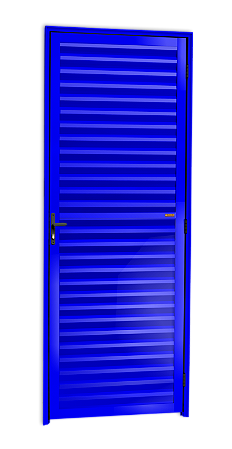 Porta de alumínio palheta Azul maxx Esquerda - 210x80