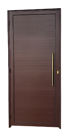 Porta Lambril Com Puxador Gold Marrom Direita - 210x80