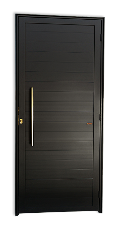 Porta Lambril Com Puxador Gold em Alumínio Preto Esquerda - 210x90