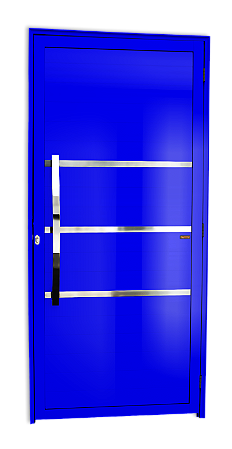 Porta Lambril Friso Evolution Com Puxador Azul Esquerda - 210x90