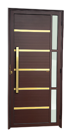 Porta Lambril Miraggio Com Puxador Marrom Esquerda - 210x100