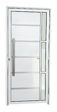 Porta Lambril Miraggio Com Puxador Branco Esquerda - 210x100