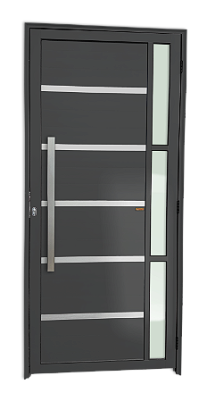 Porta Lambril Miraggio Com Puxador Cinza Esquerda - 210x90