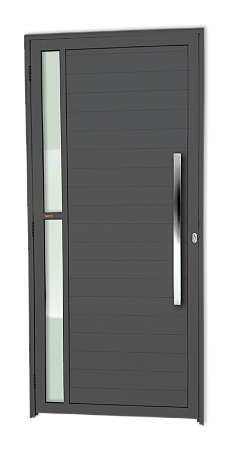 Porta Lambril Visione com Puxador Cinza Direita - 210x90