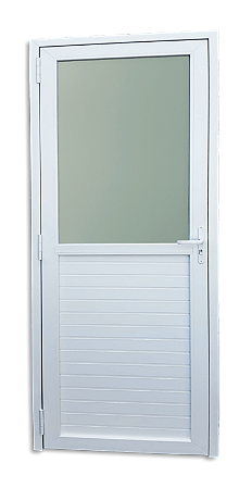 Porta de PVC Acústica Mista Vidro mini Boreal Direita - 210x80