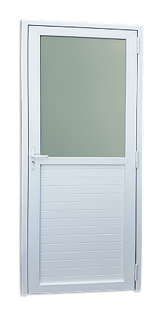 Porta de PVC Acústica Mista Vidro mini Boreal Esquerda - 210x90