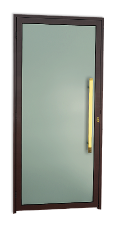 Porta Vidrao Com Puxador Gold Marrom Direita - 210x100