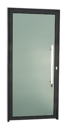 Porta Vidrao Com Puxador Preto Direita - 210x90