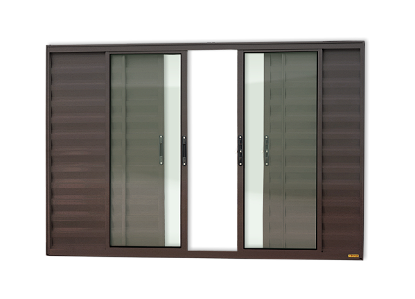 Janela Veneziana Confort 06 Folhas Marrom - 100x100