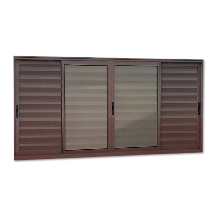 Janela Veneziana Elite 6 Folhas Moveis Marrom Corten - 100x200