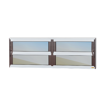 Vitro Basculante Alumínio Premium Marrom Corten - 40x240