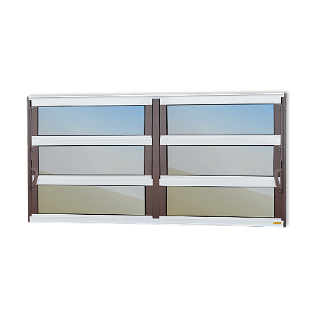 Vitro Basculante Alumínio Premium Marrom Corten - 60x150