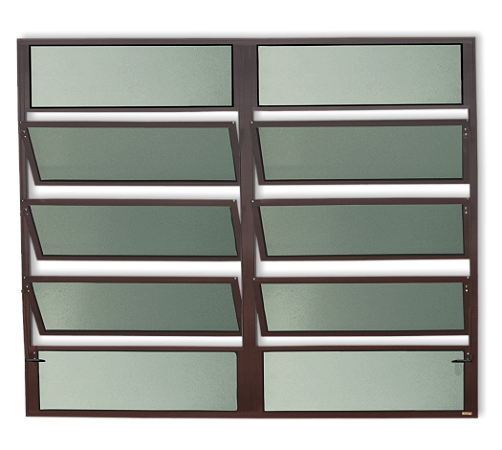 Vitro Basculante Alumínio Plus Marrom Corten - 100x120